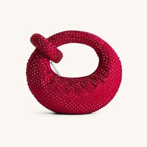 JW PEI Red Abacus Crystal Studded Mini Top Handle Bag